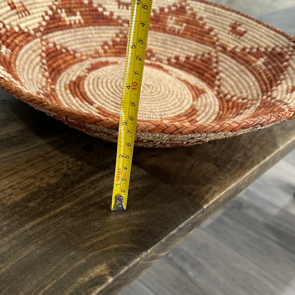 Handwoven Native American Tan and Brown Decorative Basket - Picture 4 of 4